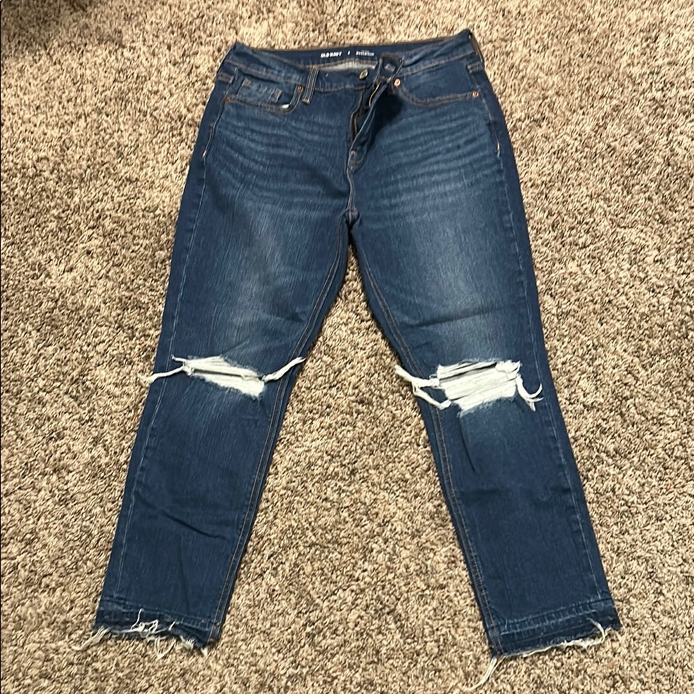 Old Navy Distressed Blue Ankle Jeans